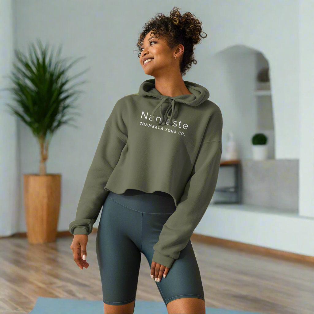 Namaste Crop Hoodie by Shambala Yoga Co.